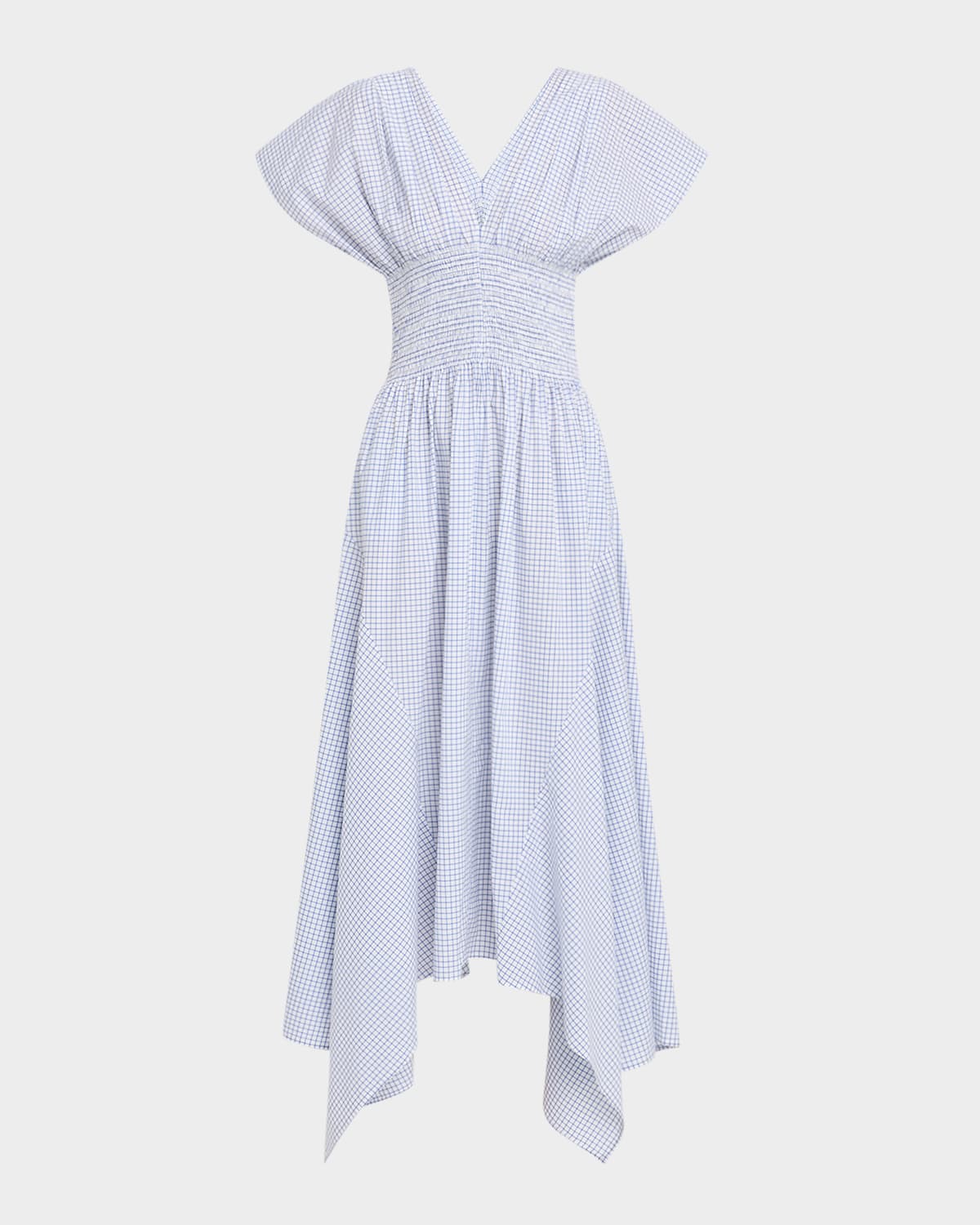Serrito Smocked Handkerchief Midi Dress