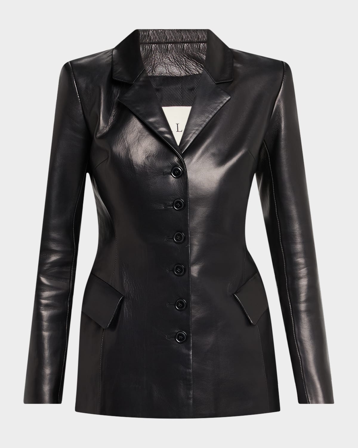 Morelli Leather Single-Breasted Bar Jacket