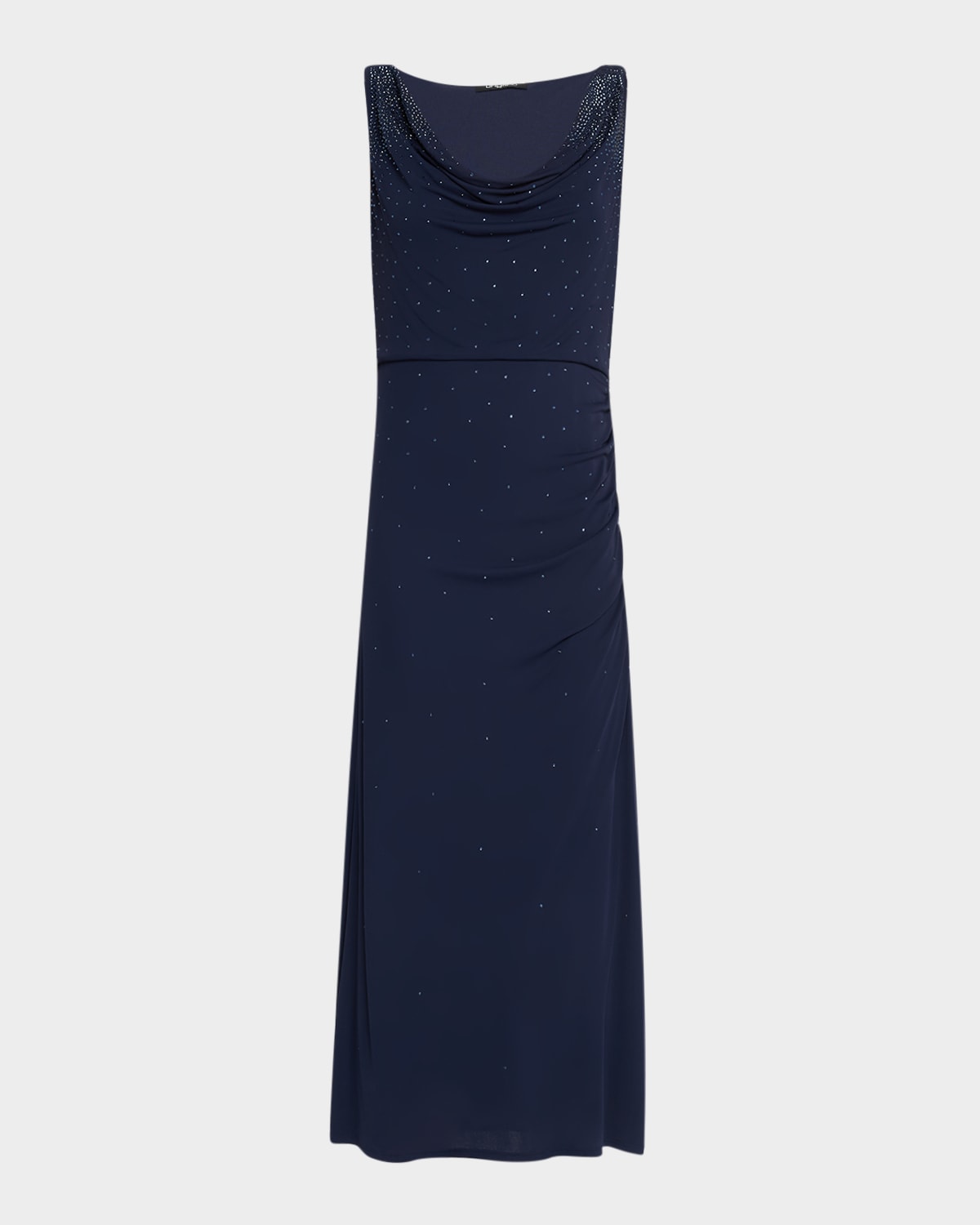 Mace Cowl-Neck Rhinestone Midi Dress