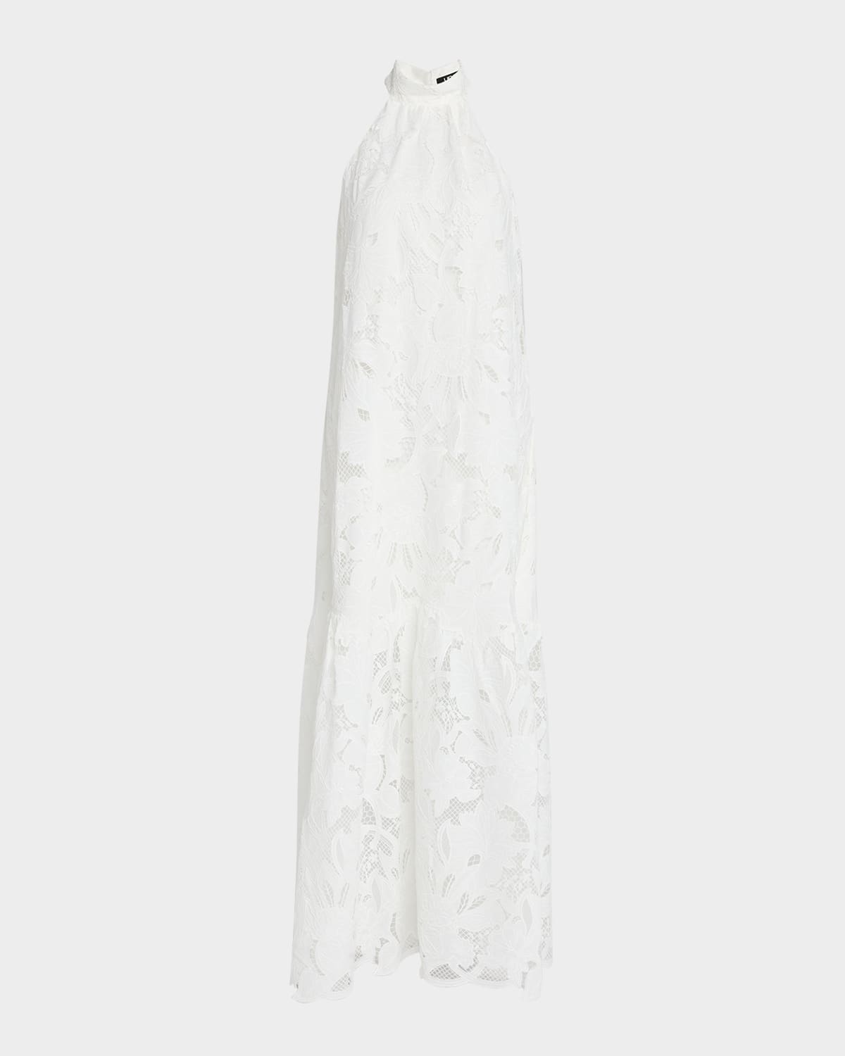 Shop Ungaro Lorelei Halter Floral Lace Maxi Dress In White
