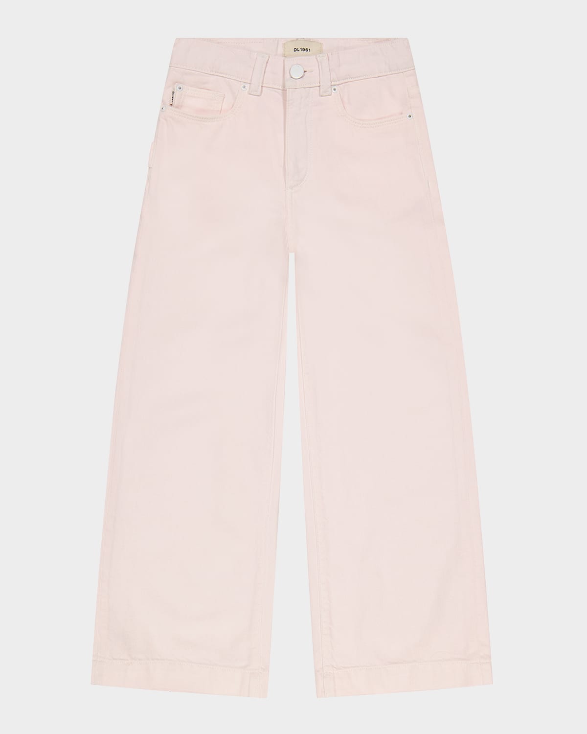 Dl1961 Girl's Lily High-rise Wide-leg Denim Jeans In Primrose Pink