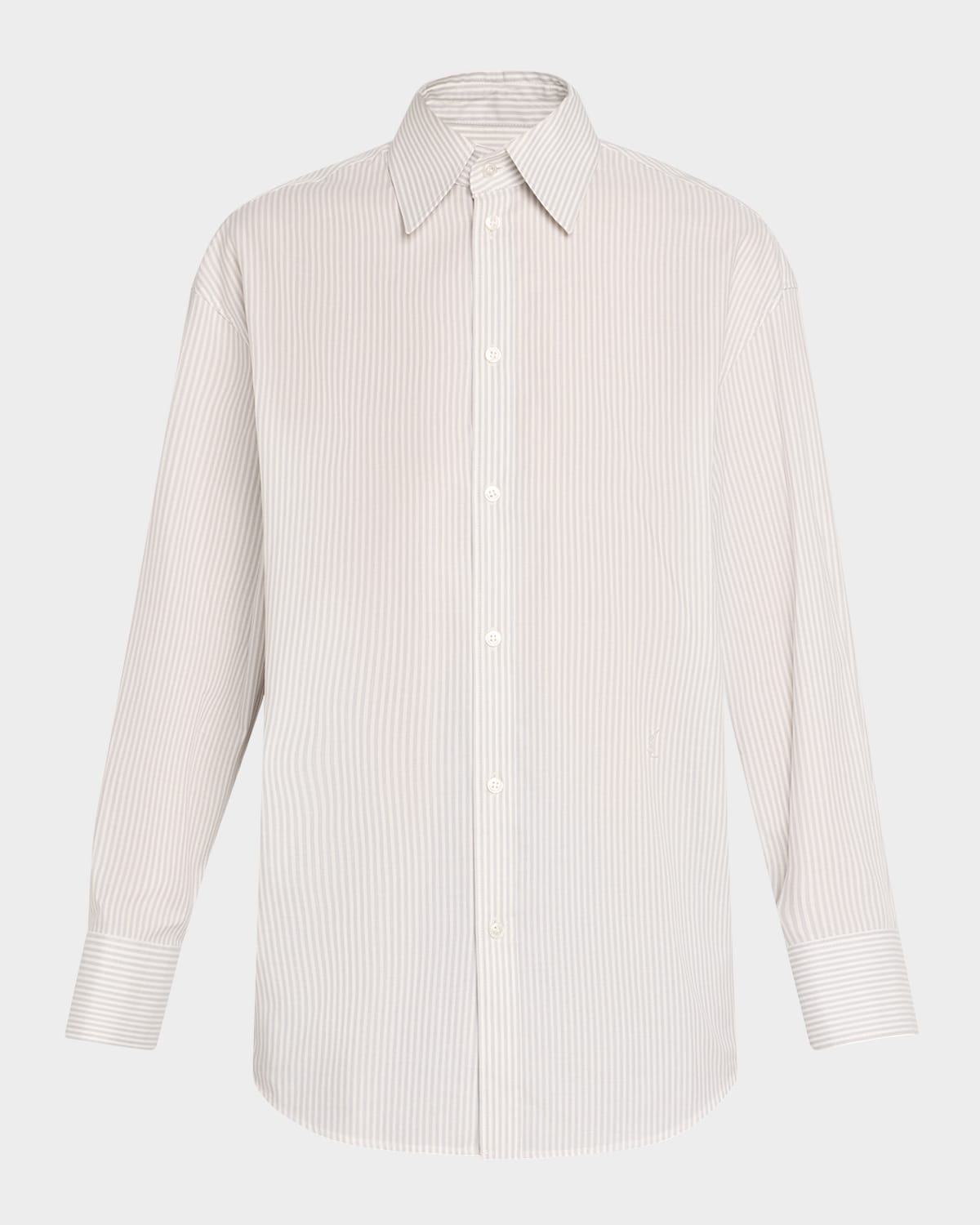 Saint Laurent Long-sleeve Collared Button-down Blouse