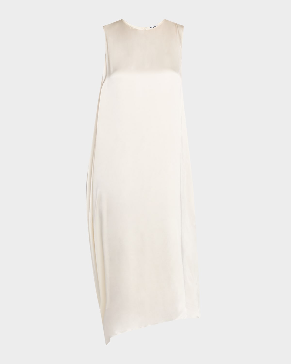 Loewe Sleeveless Draped Silk Midi Dress In Ivory