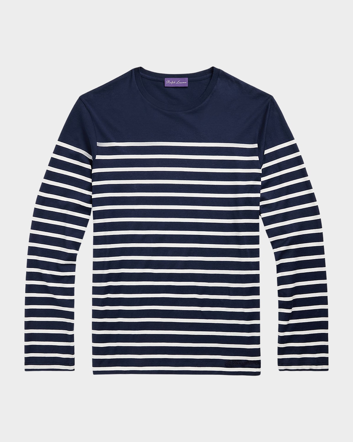 Men's Striped Lisle Long-Sleeve T-Shirt