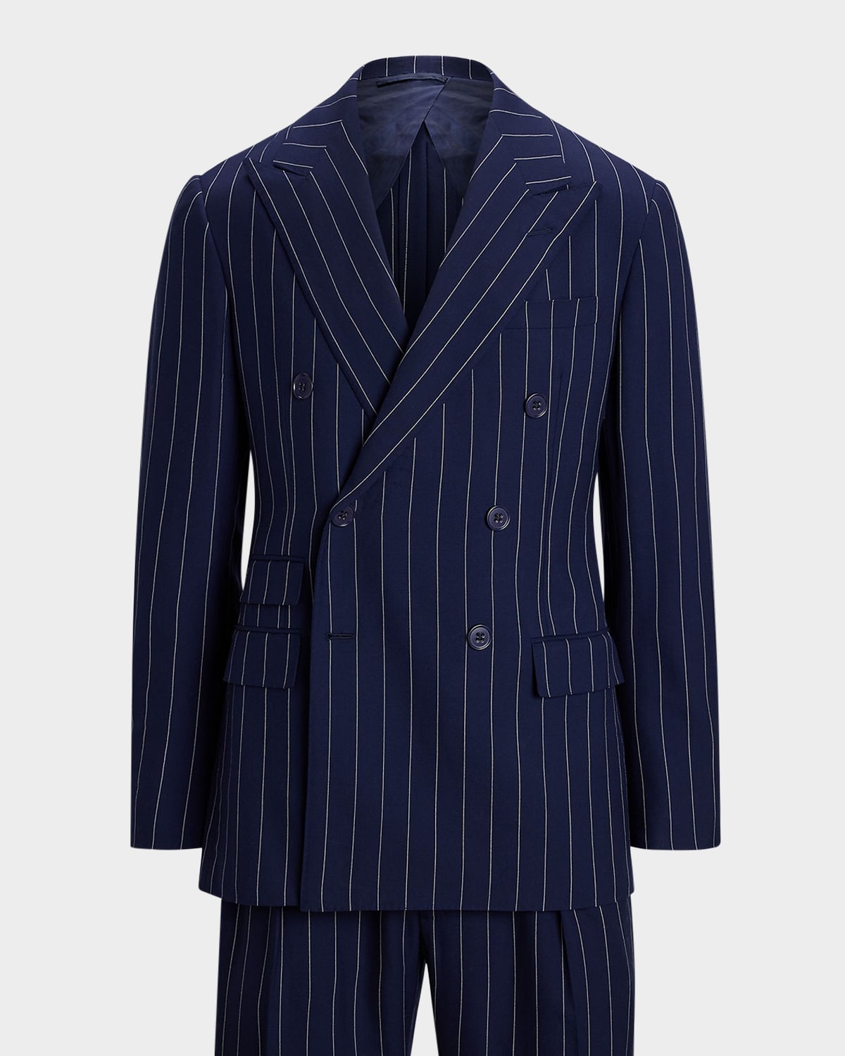 Men's Kent Hand-Tailored Pinstripe Twill Suit