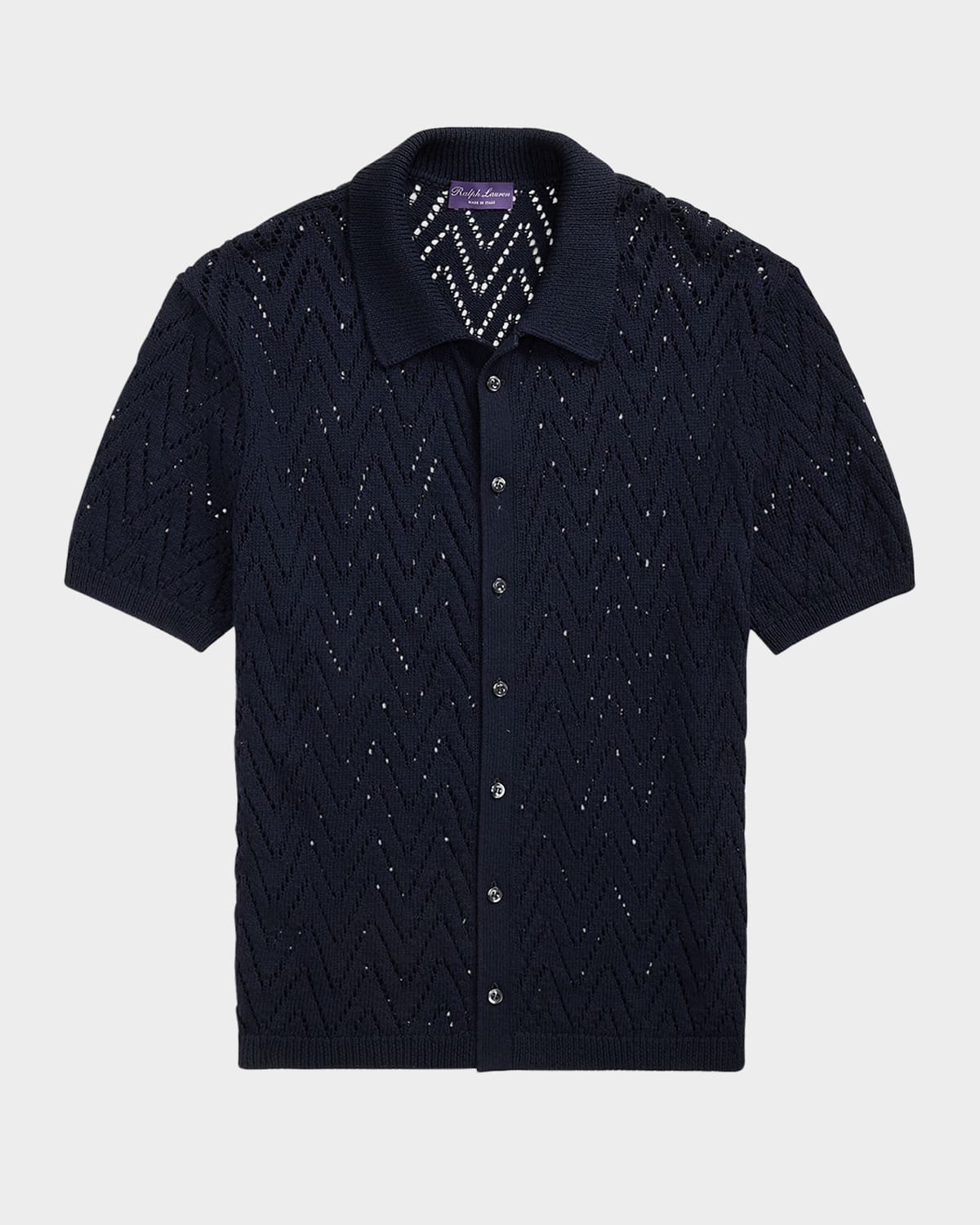 Men's Textured Short-Sleeve Cardigan