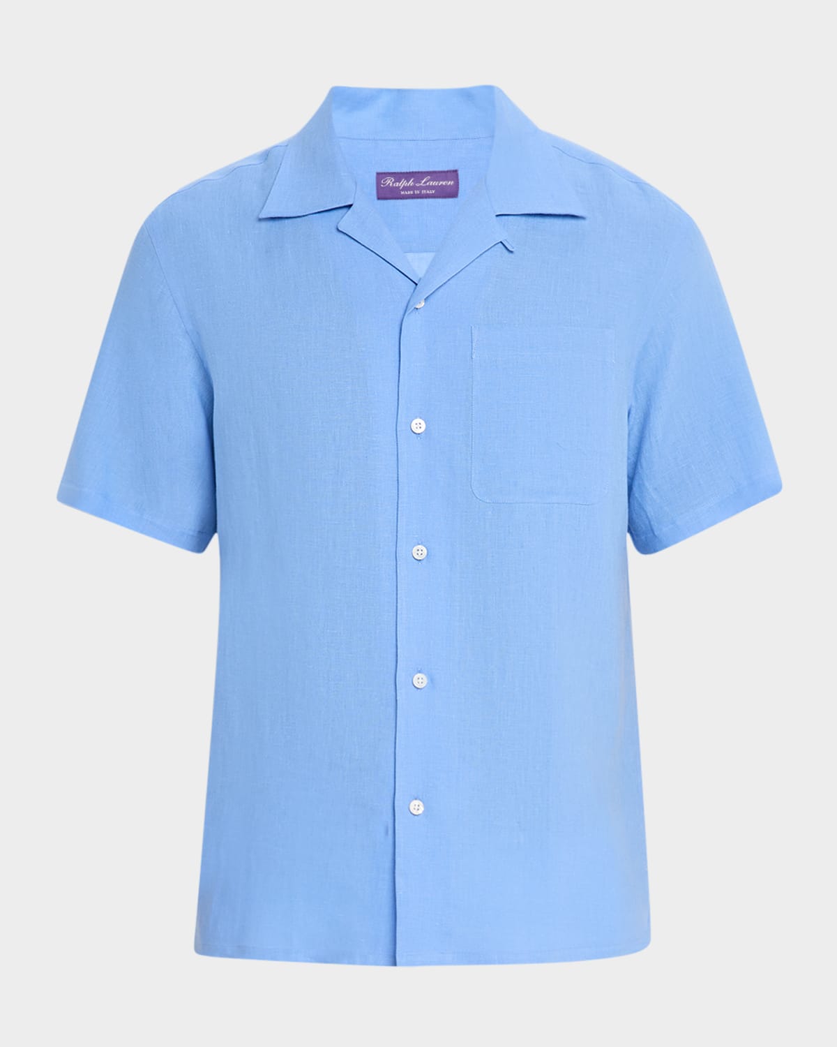 Ralph Lauren Men's Linen Camp Shirt In Light Blue