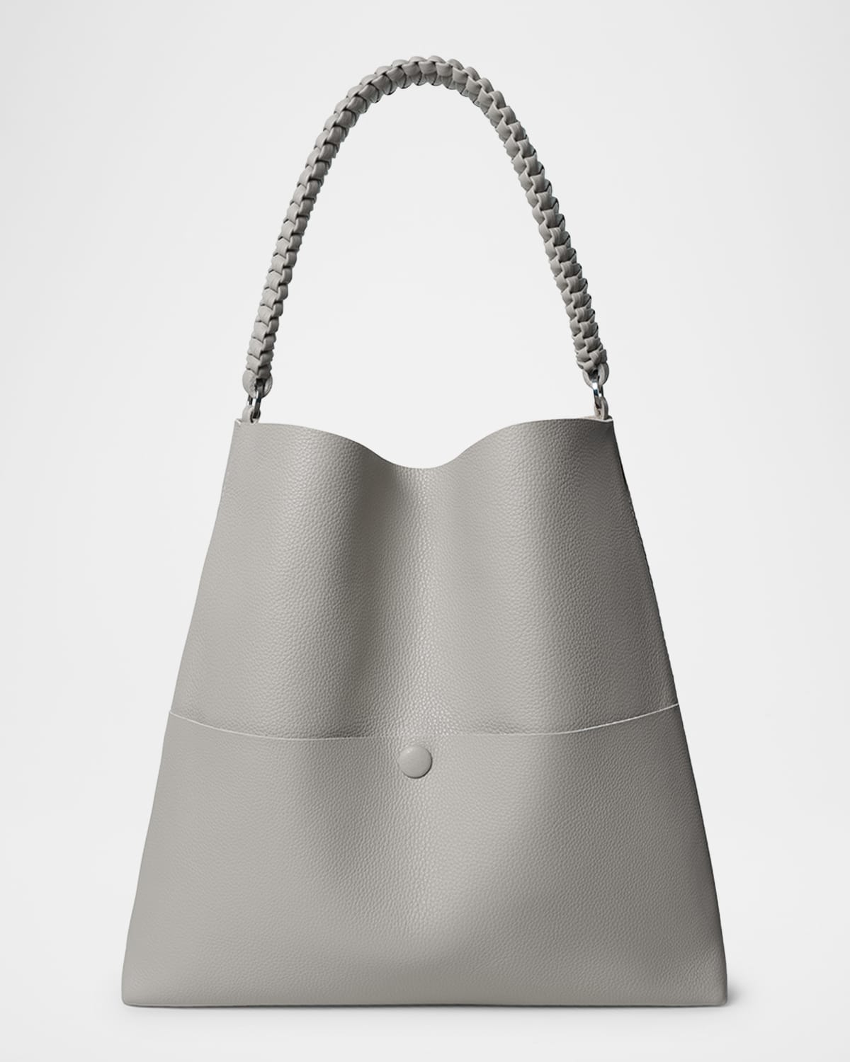 Slim Medium Grained Leather Tote Bag