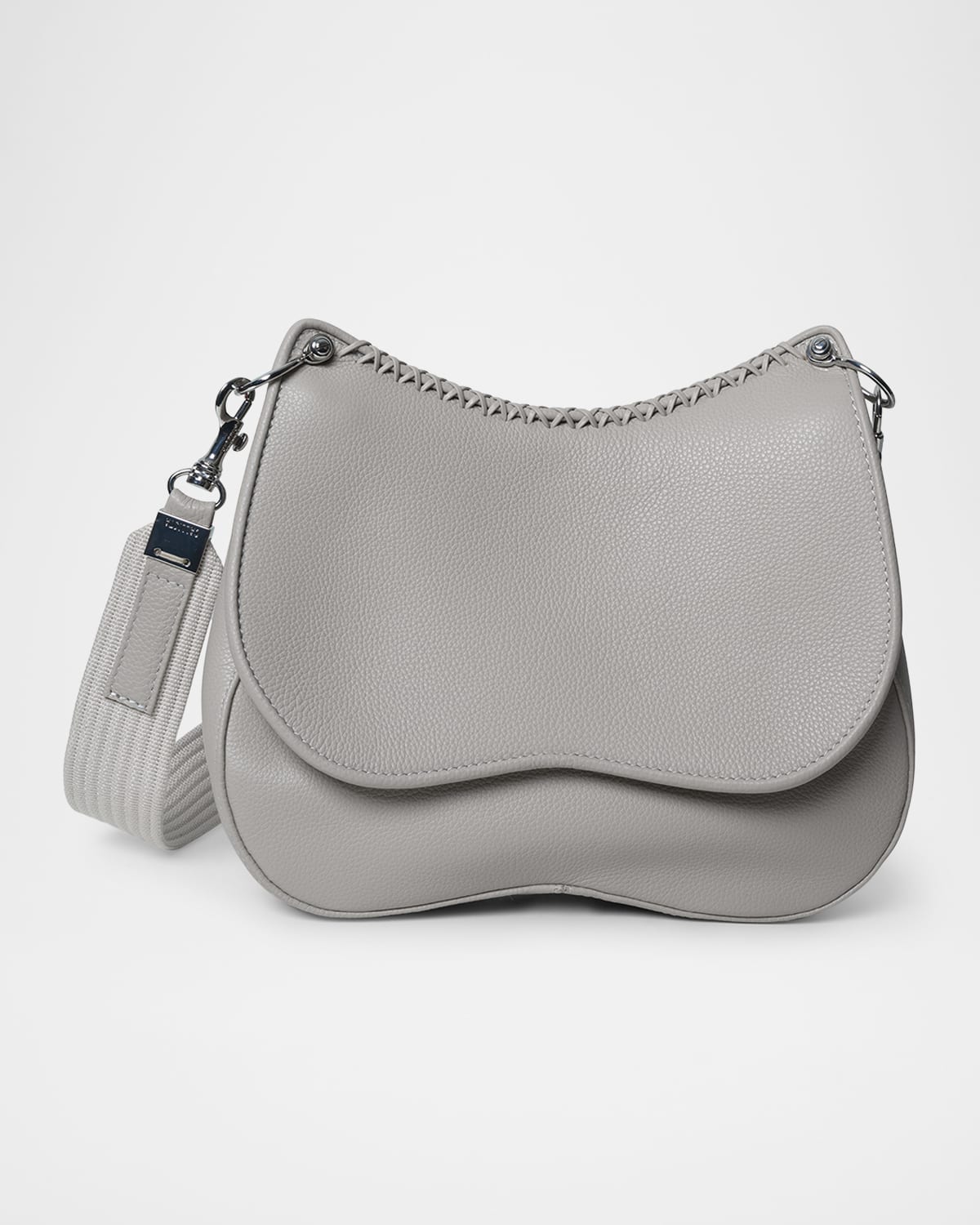 Medium Saddle Grained Leather Crossbody Bag