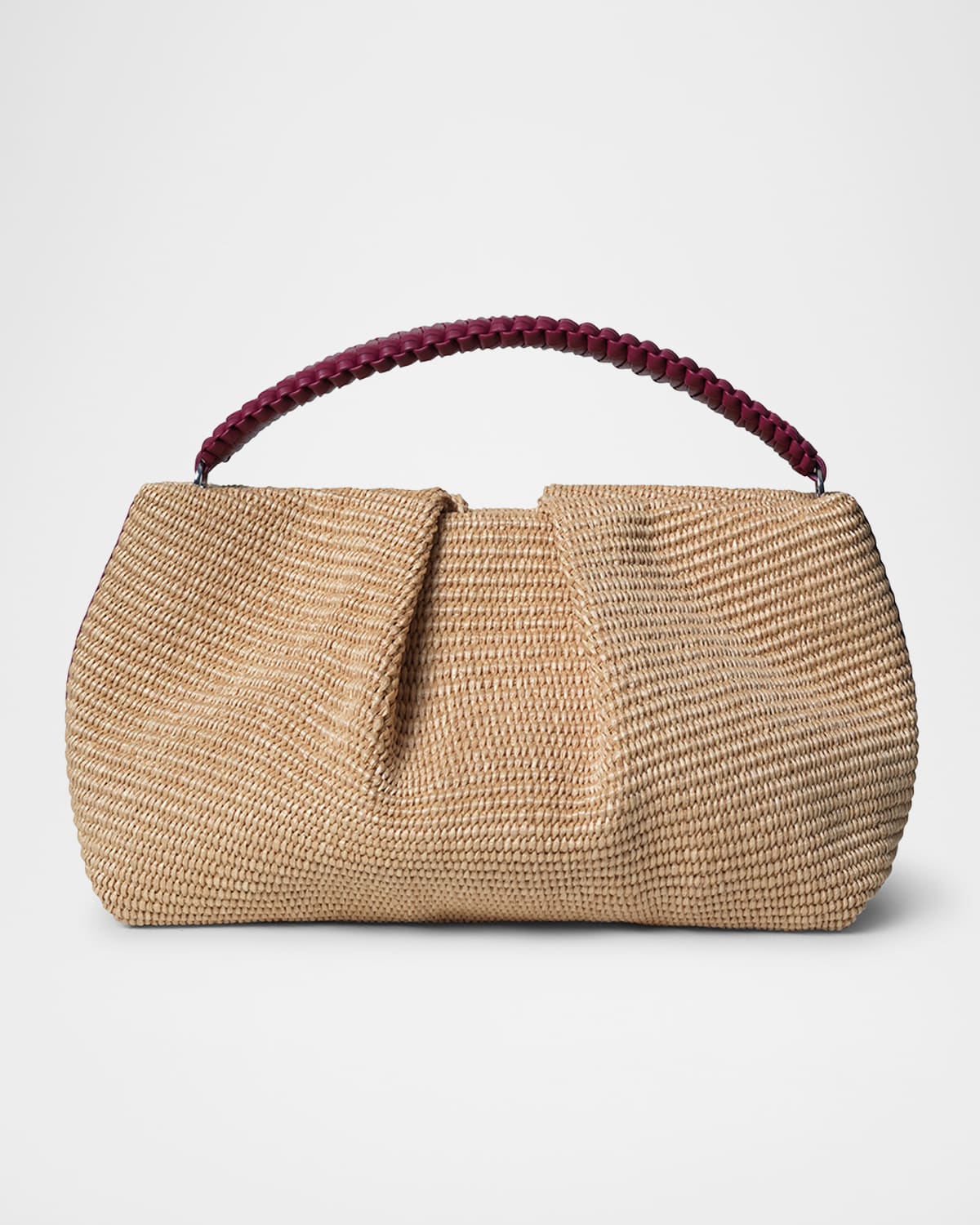 Maxi Pleated Woven Clutch Bag