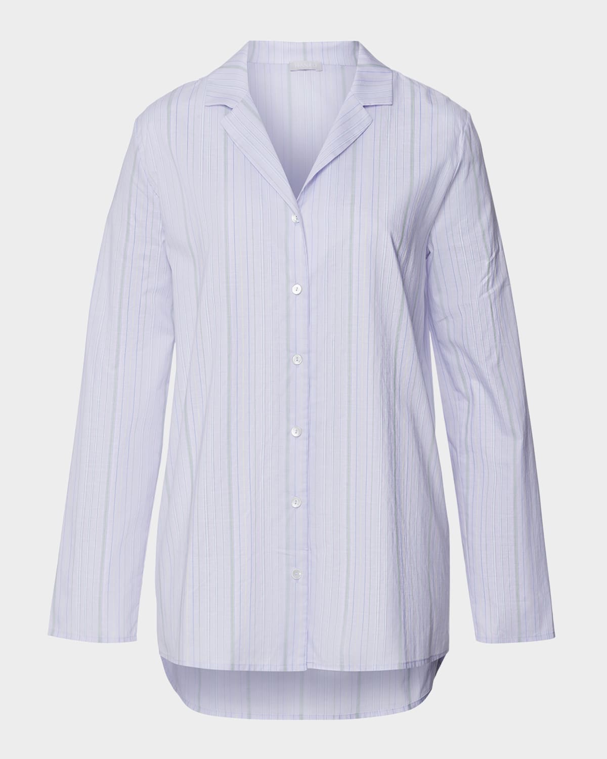 Striped Woven Cotton Sleep Shirt