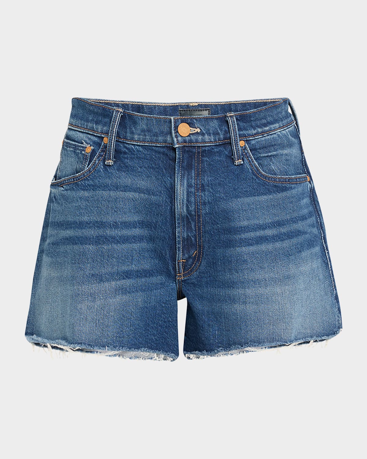 Mother The Dodger Short Fray Denim Shorts In Blue