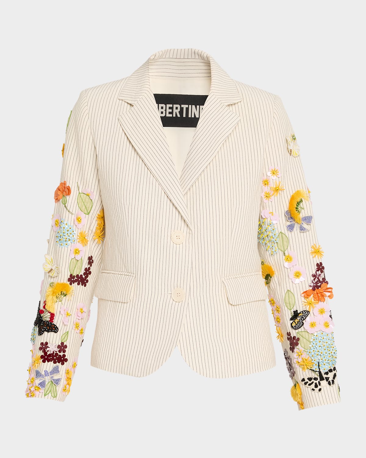 Libertine Butterfly Fields Single-breasted Striped Short Jacket In Multi
