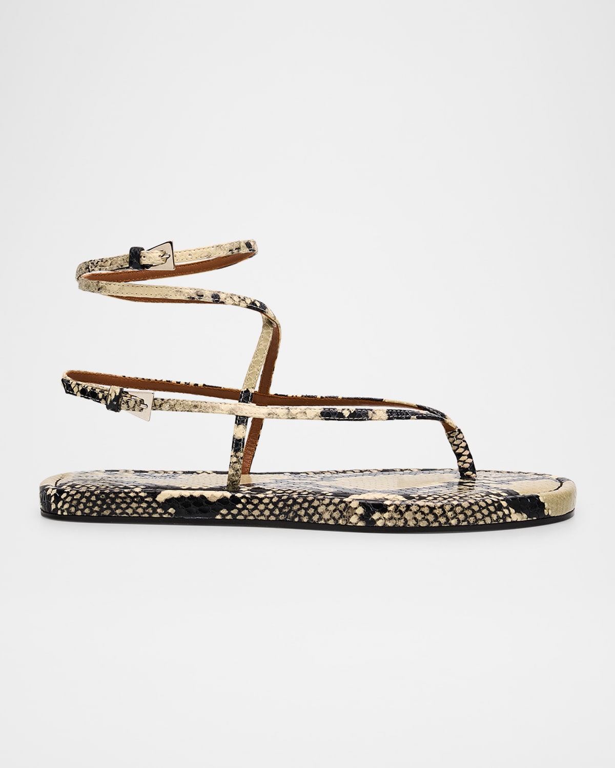 Paris Texas Hydra Snake-embossed Strappy Sandals In Naturale