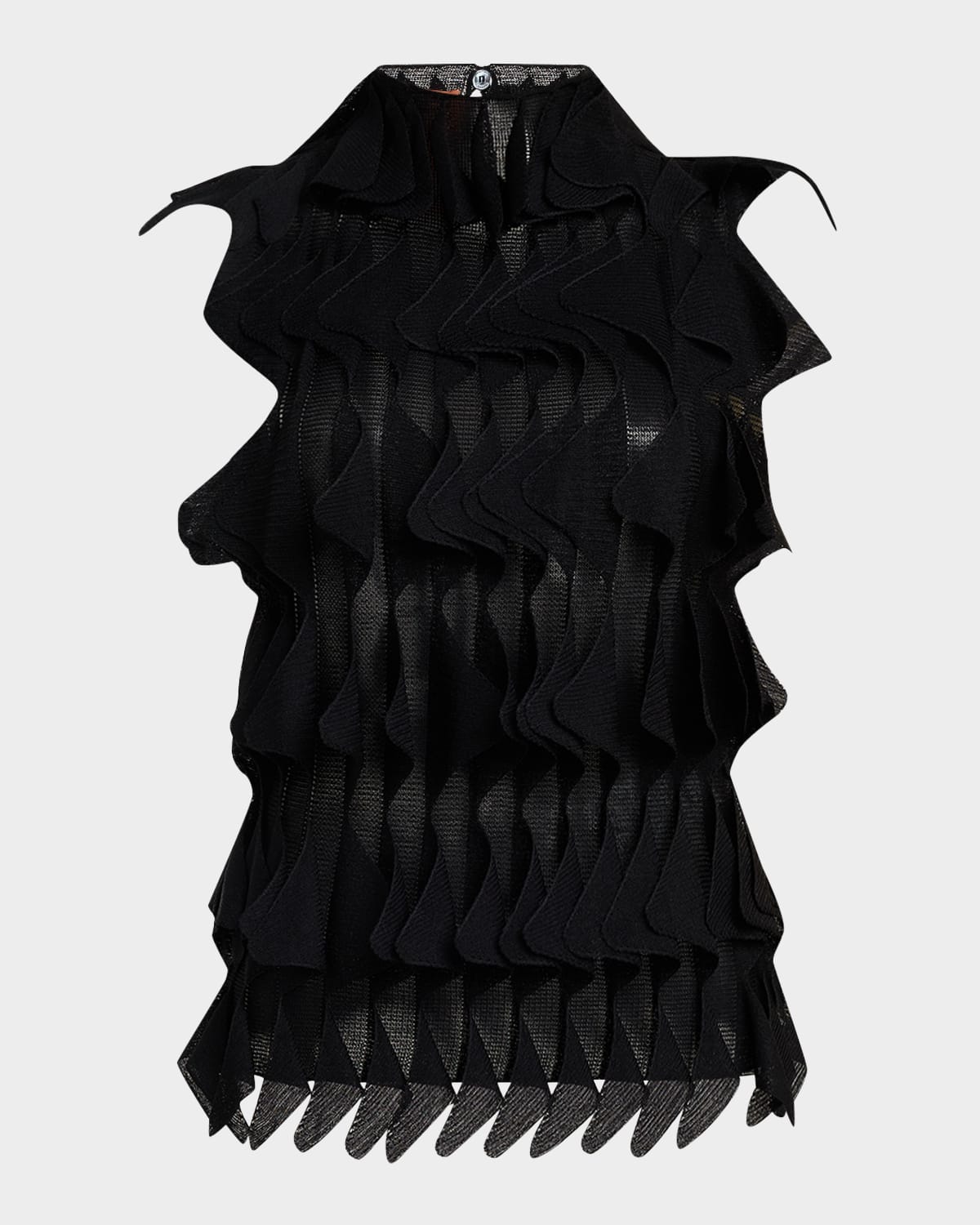 MISSONI POINTED RUFFLE SLEEVELESS TOP 