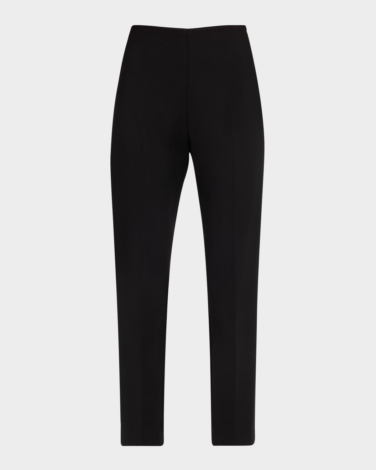 Adam Lippes Kit Slim Leg Compact Viscose Pants In Black