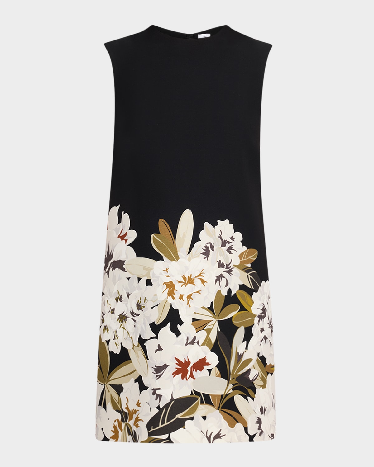 Adam Lippes Ani Floral-print Silk Wool Short-sleeve Midi Dress In Multi