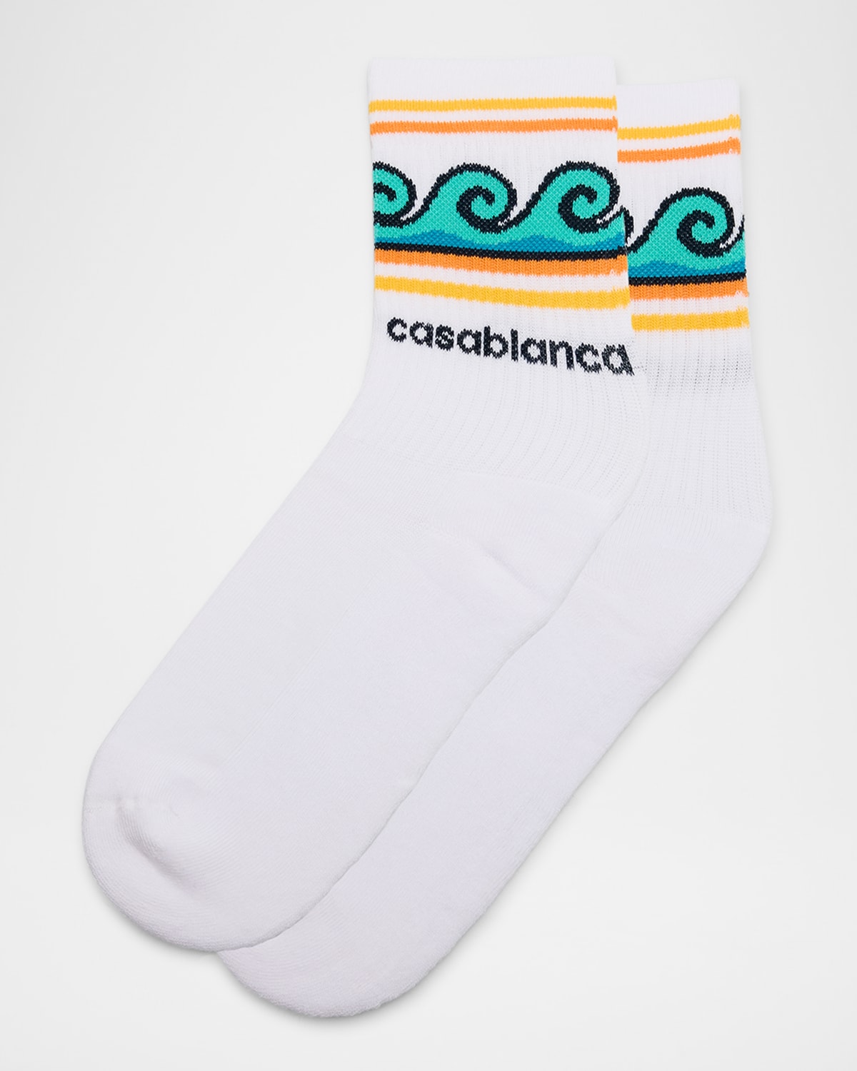 Men's Wave Logo Knit Sport Socks