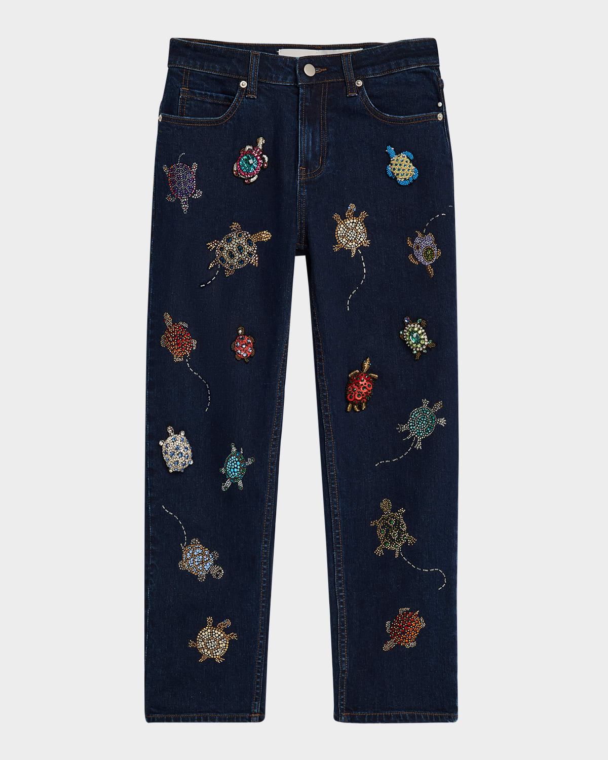 Turtle Time Straight-Leg Ankle Boyfriend Jeans