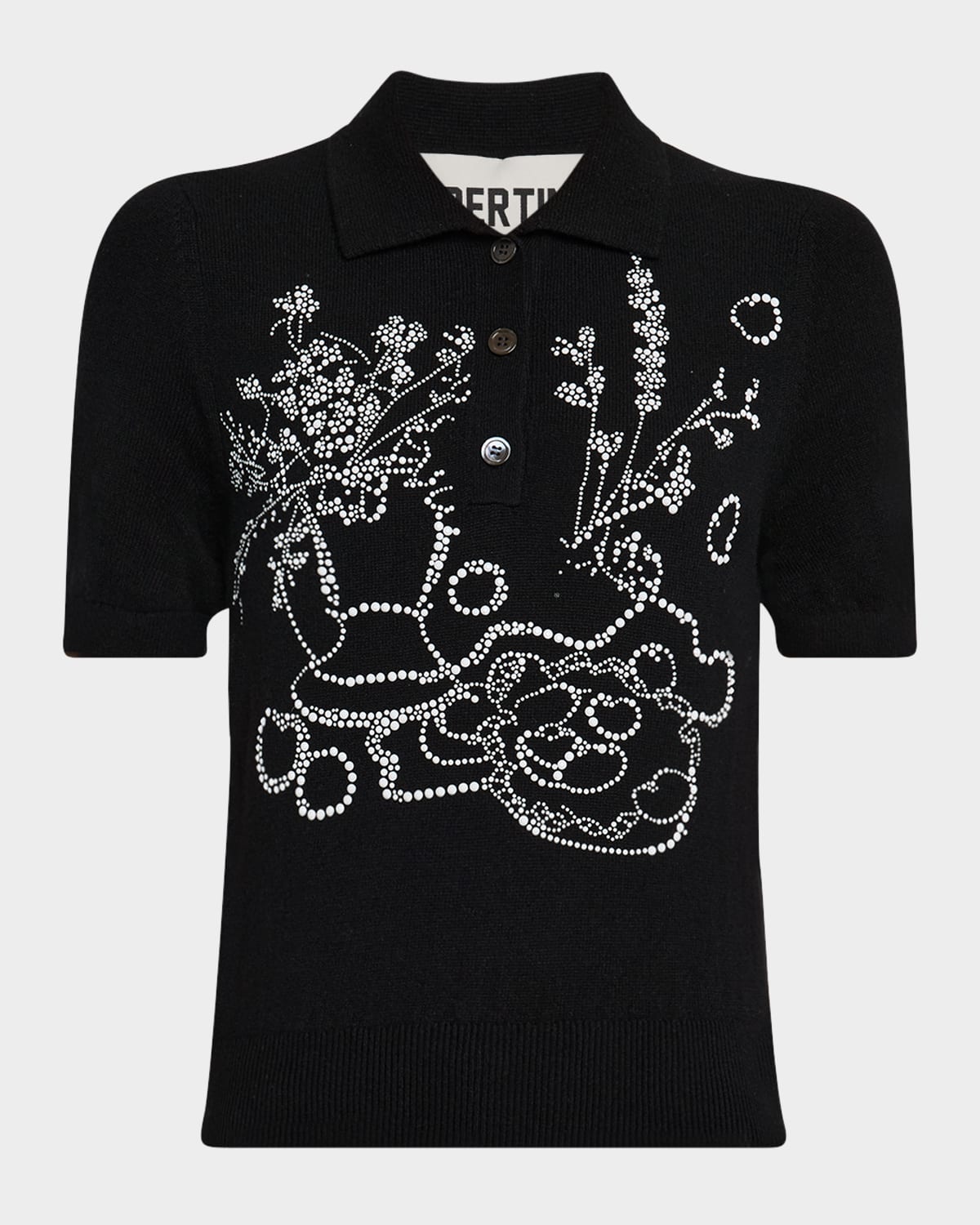 Still Life Embellished Cashmere Polo Sweater