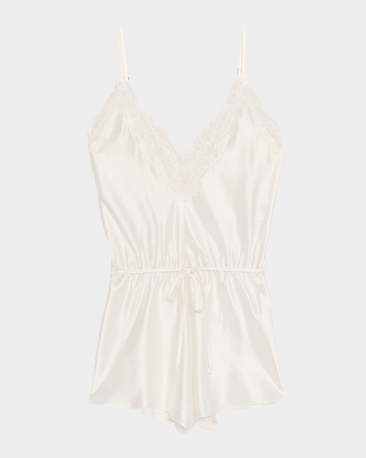 Christine Lingerie Lace-trim Silk Romper