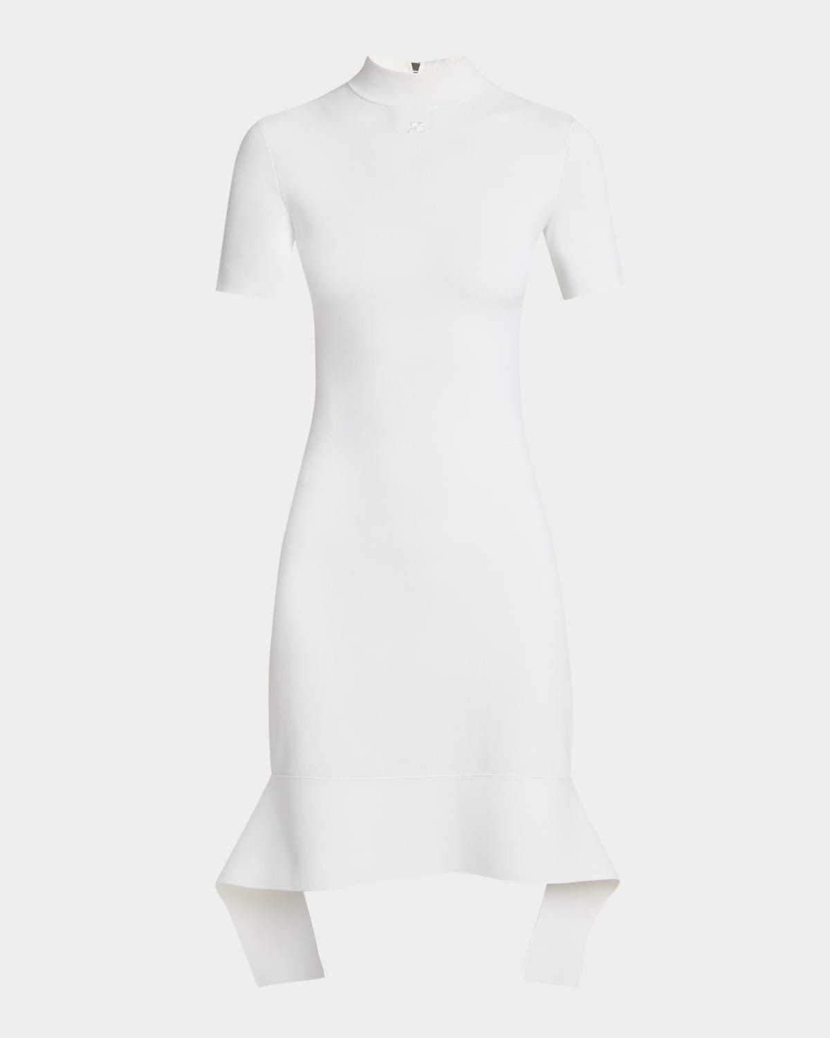 Courrèges Scuba Crepe Knit Short-Sleeve Mini Dress