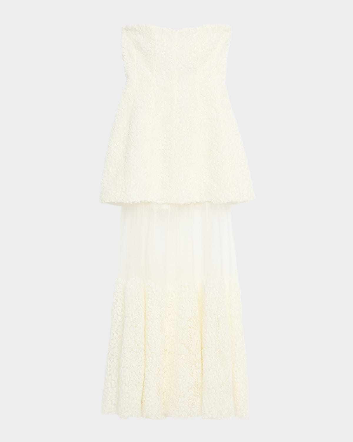 Marella Strapless Bustier Sheer Midi Dress