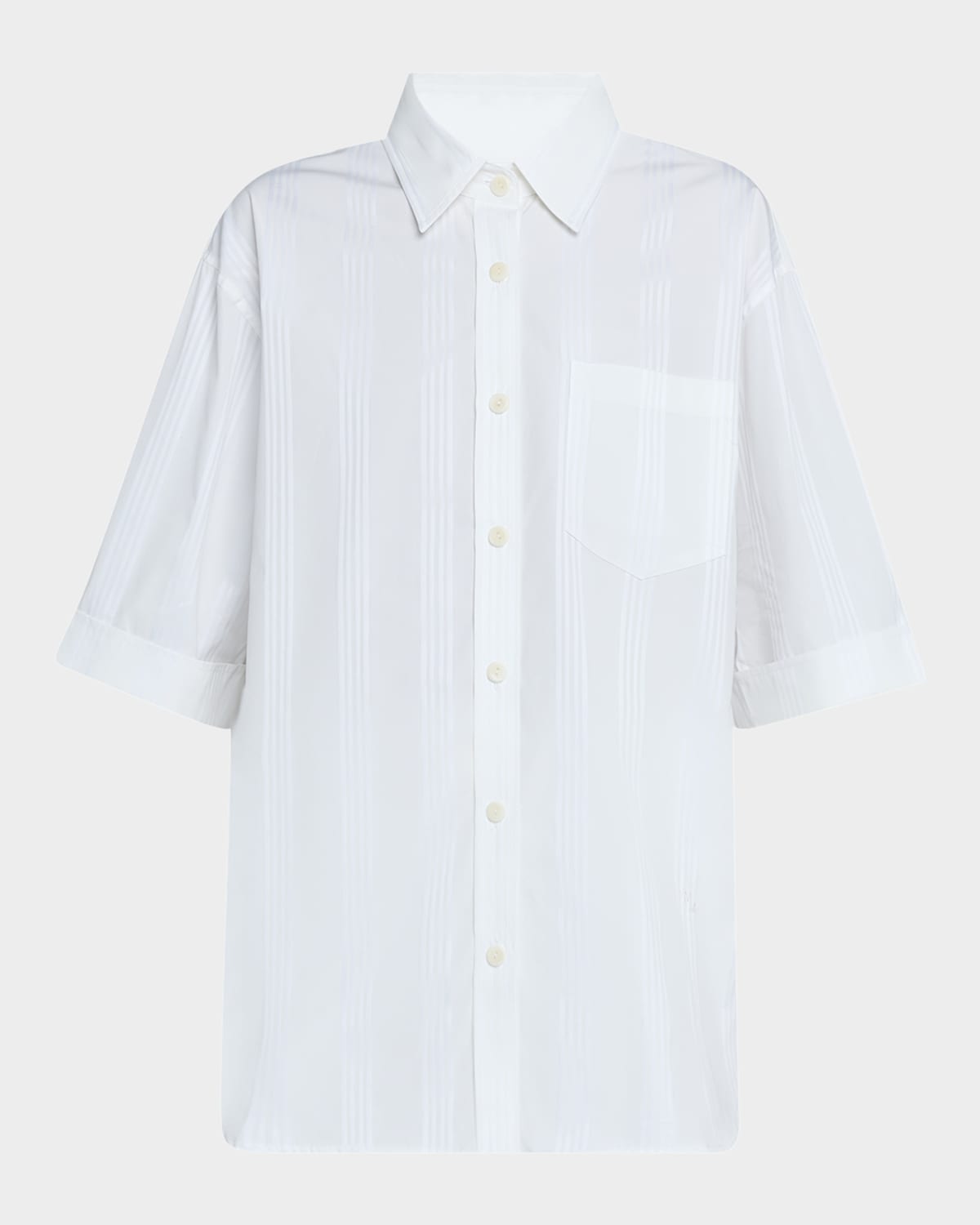Striped Short-Sleeve Oversized Shirt