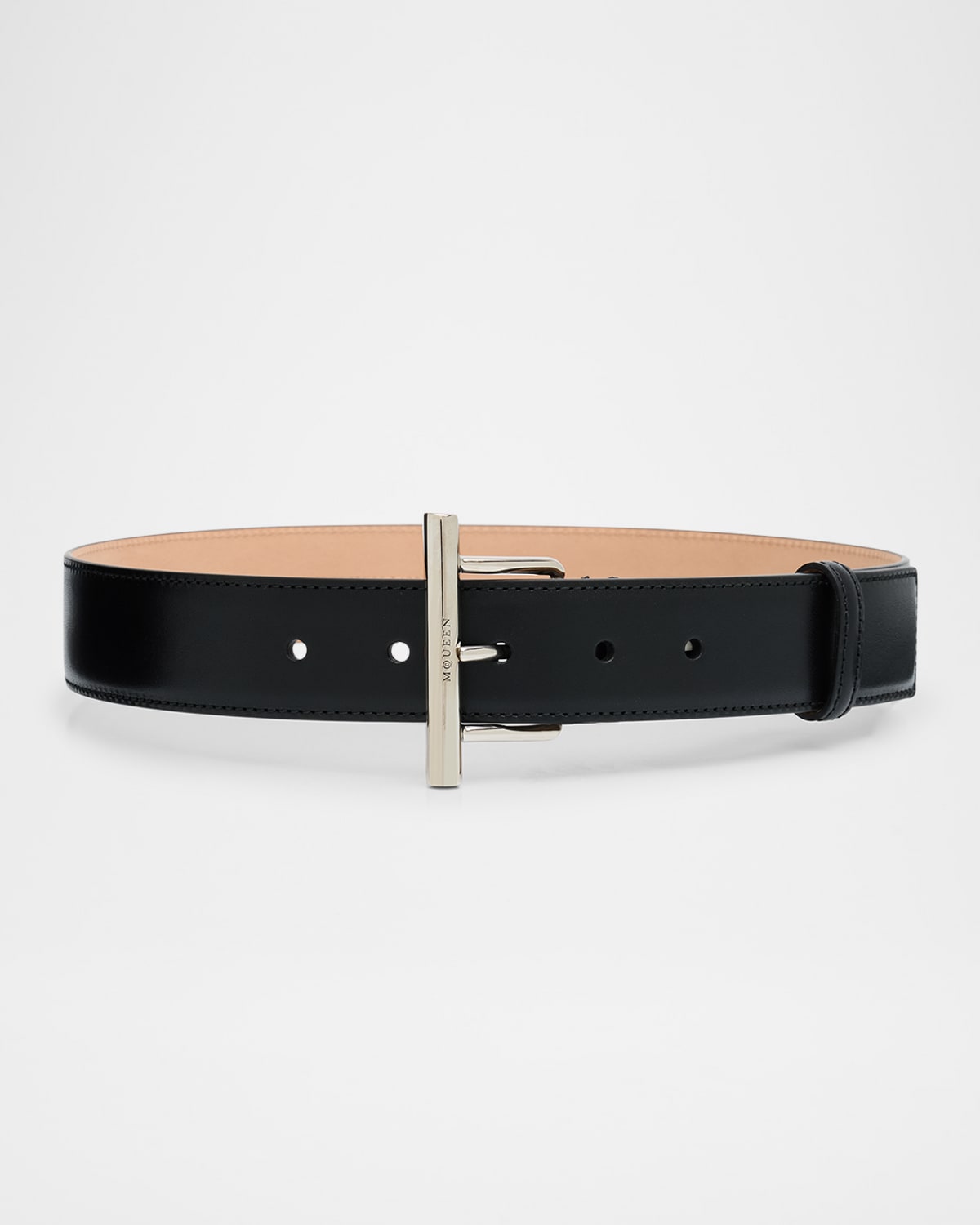 T-Bar Skinny Leather Belt
