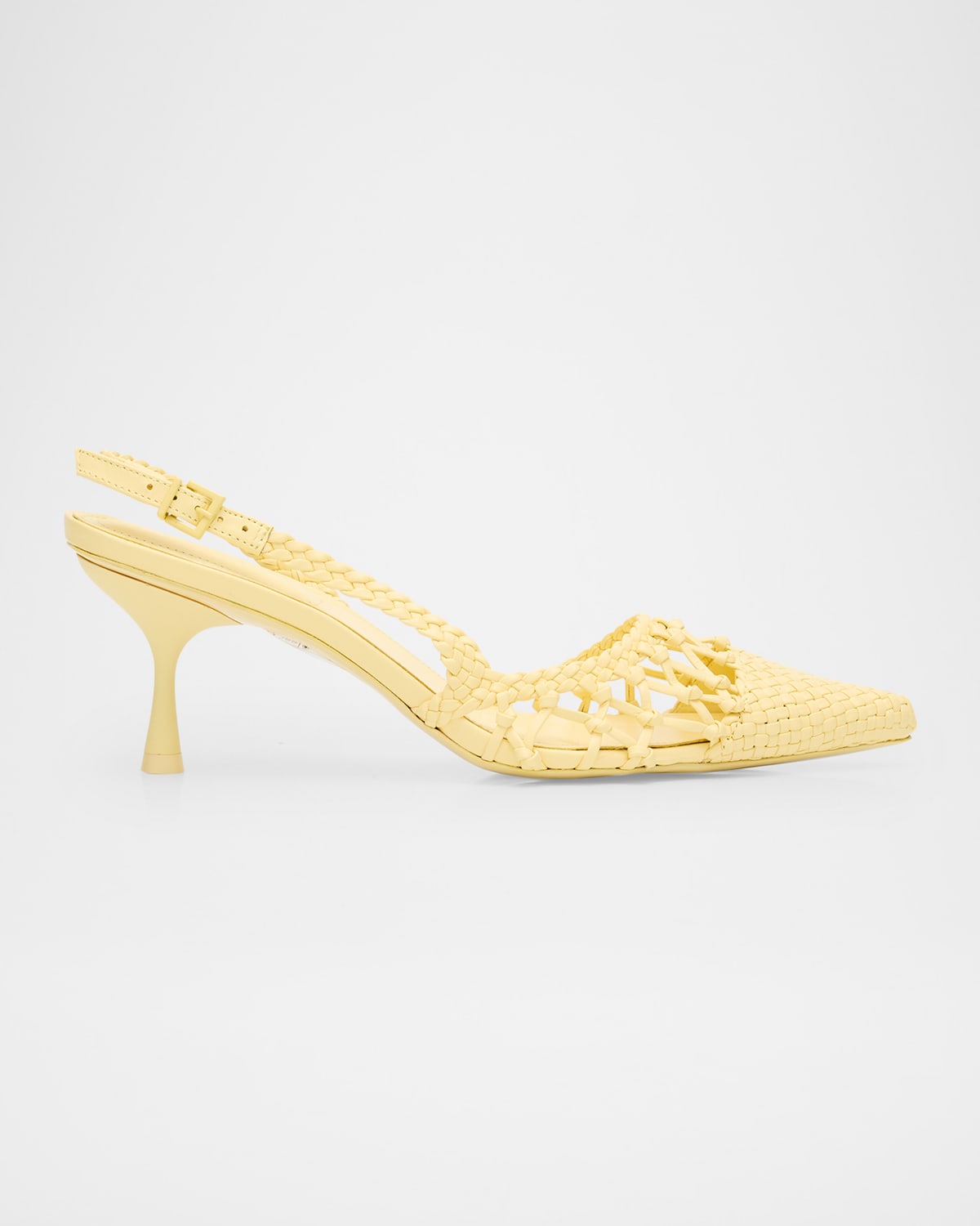 Dylan Open-Weave Leather Slingback Pumps