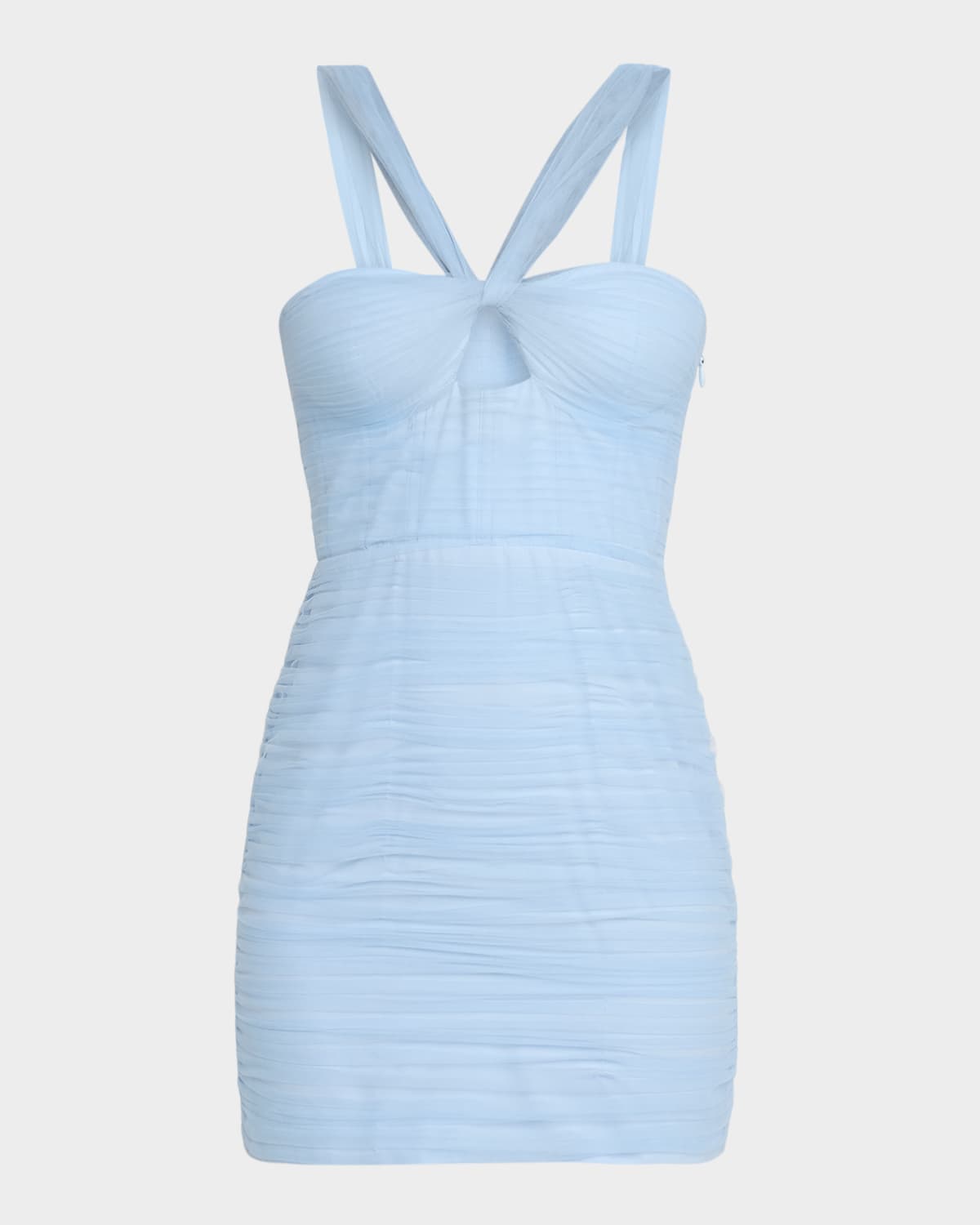 Bcbgmaxazria Cutout Pleated Tulle Mini Dress