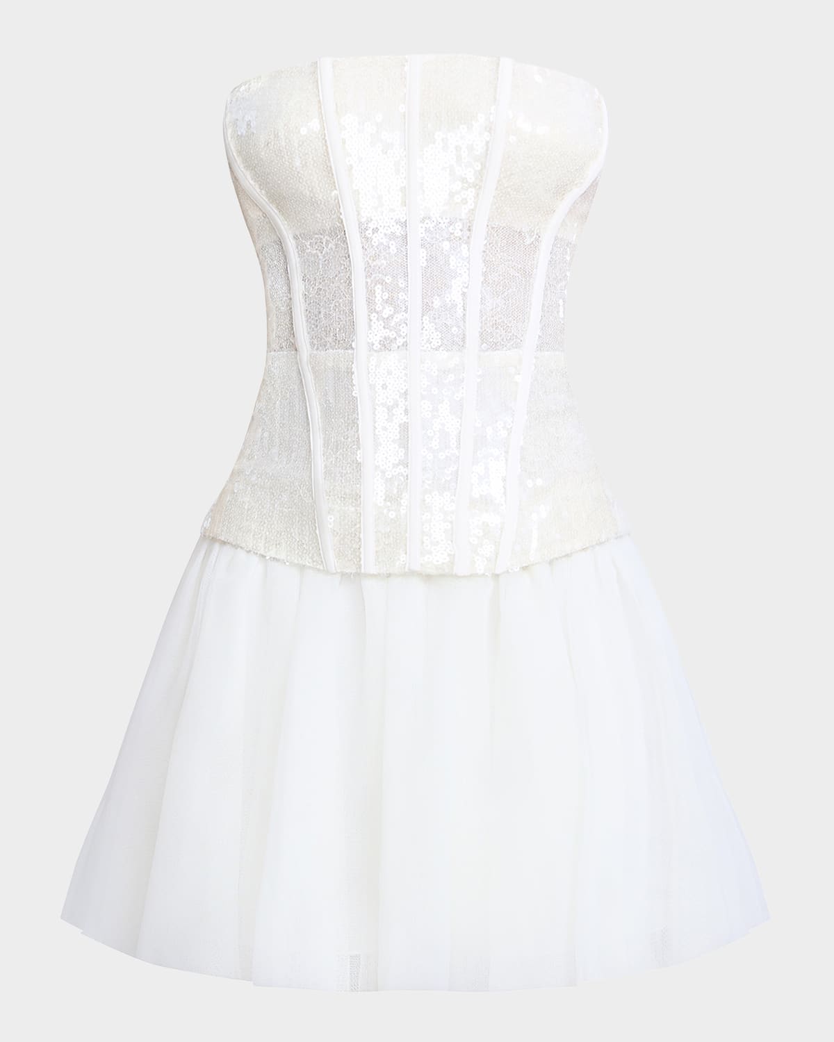 Bcbgmaxazria Strapless Tulle & Sequin Lace Corset Mini Dress
