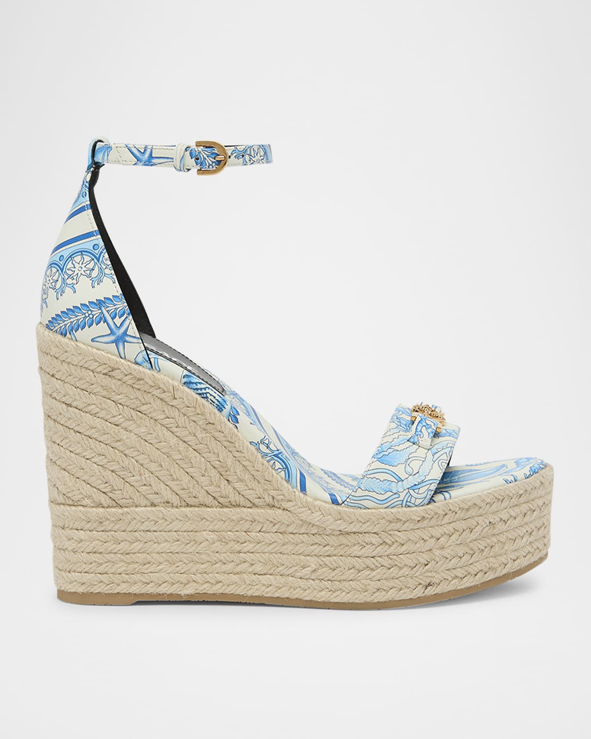 Medusa Calfskin Leather Espadrilles