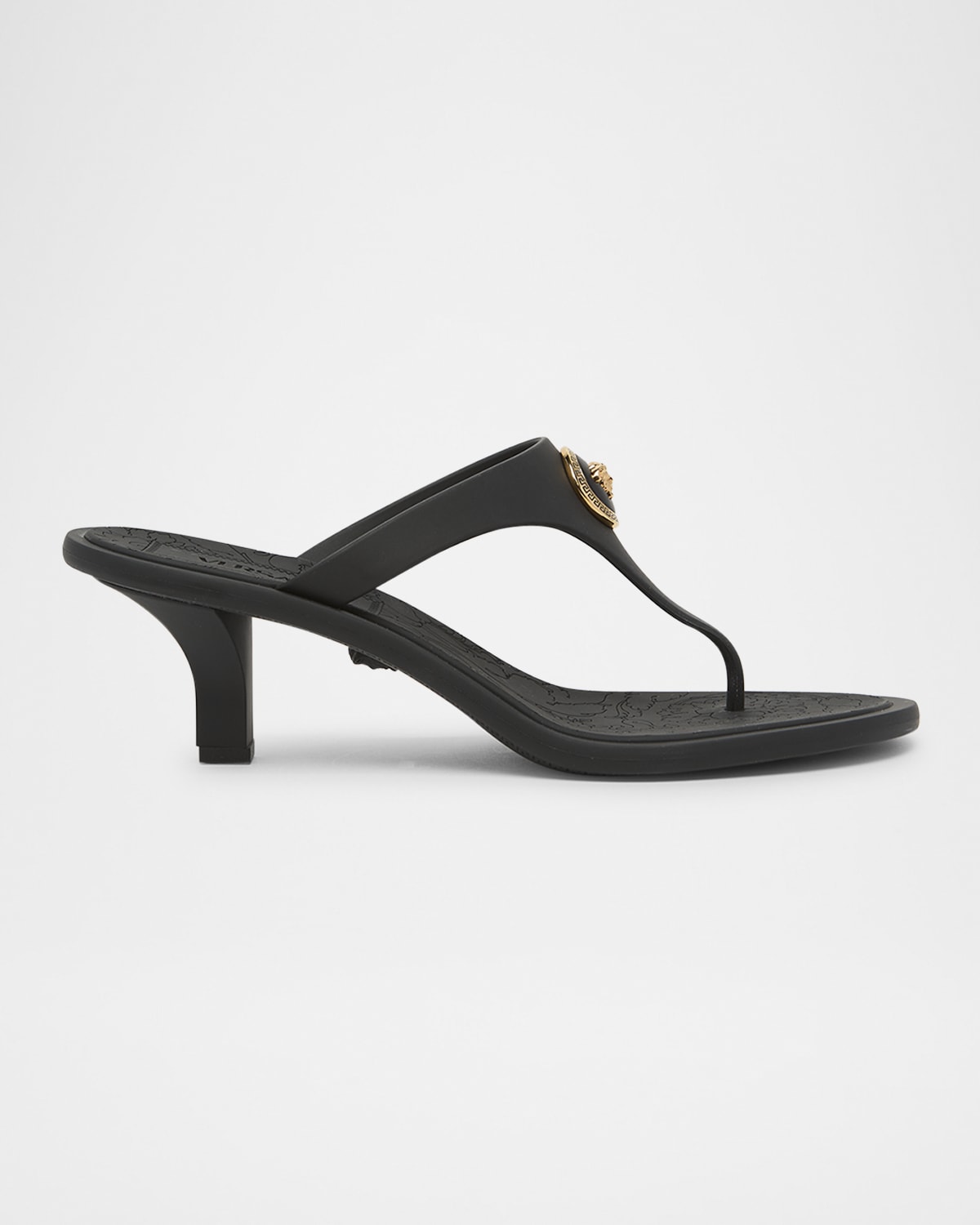 Shop Versace Alia Rubber Kitten-heel Sandals