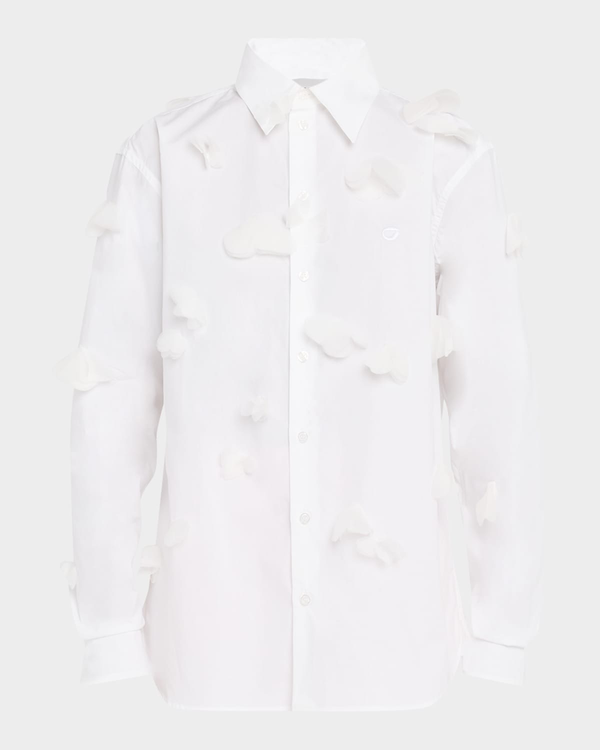 COPERNI ORGANZA BUTTERFLY BUTTON-DOWN COTTON SHIRT 
