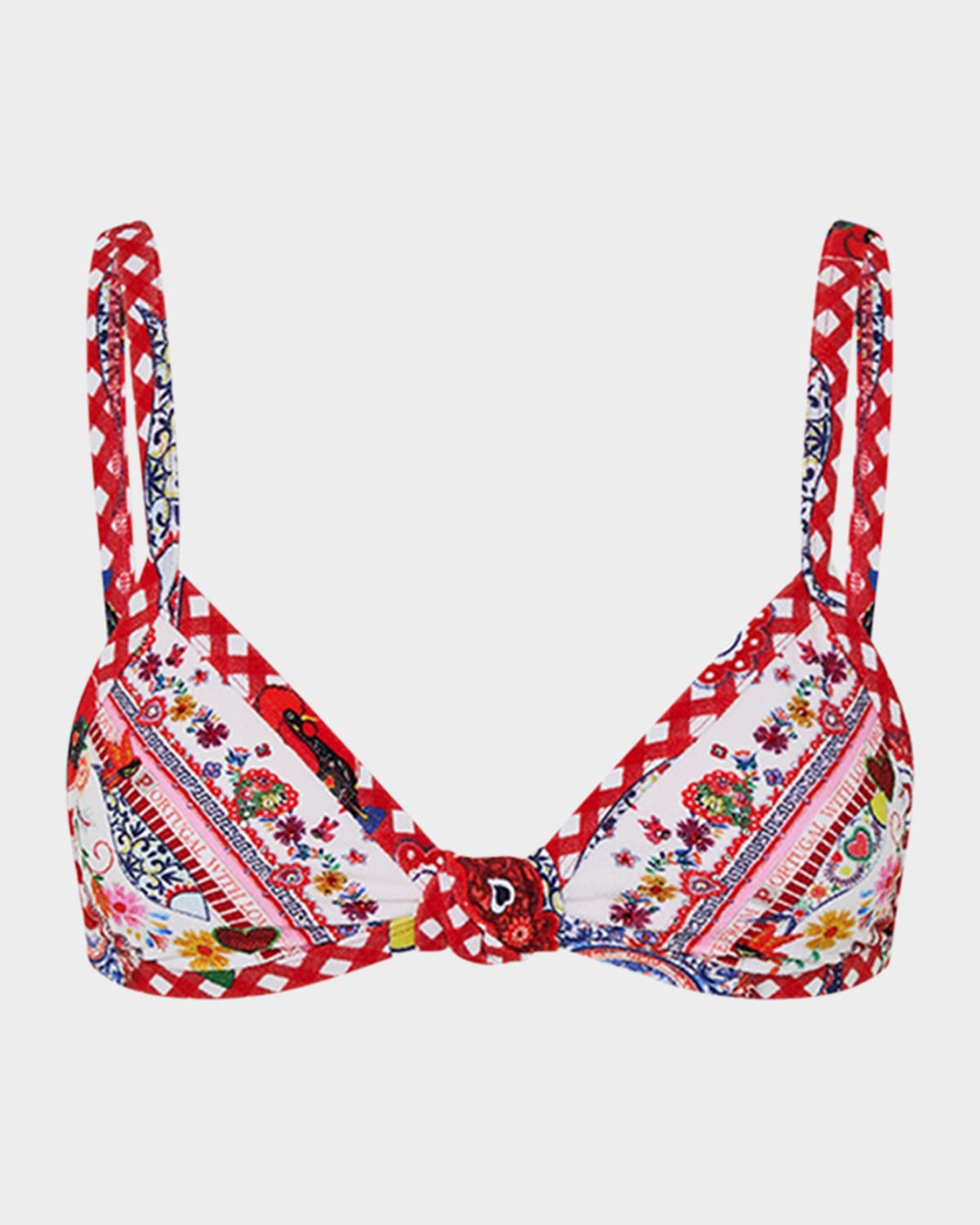 Camilla Faith, Luck & Justice Knot Front Triangle Bikini Top In Faith Luck  Justice