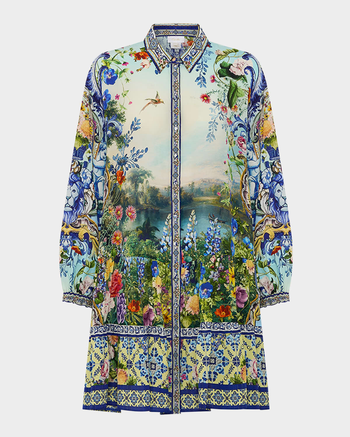 Shop Camilla Wall To Wall Wonders Long-sleeve Tiered Mini Dress