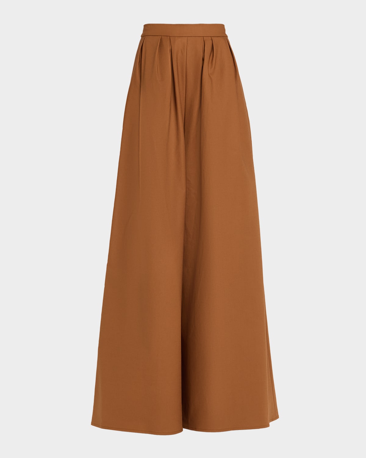 Carolina Herrera Pleated Wide-leg Palazzo Pants In Brown