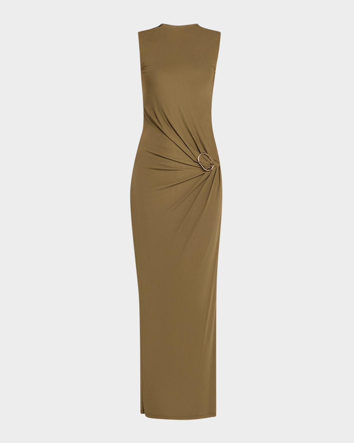 Roland Mouret Sleeveless Viscose Knit Maxi Dress With Buckle