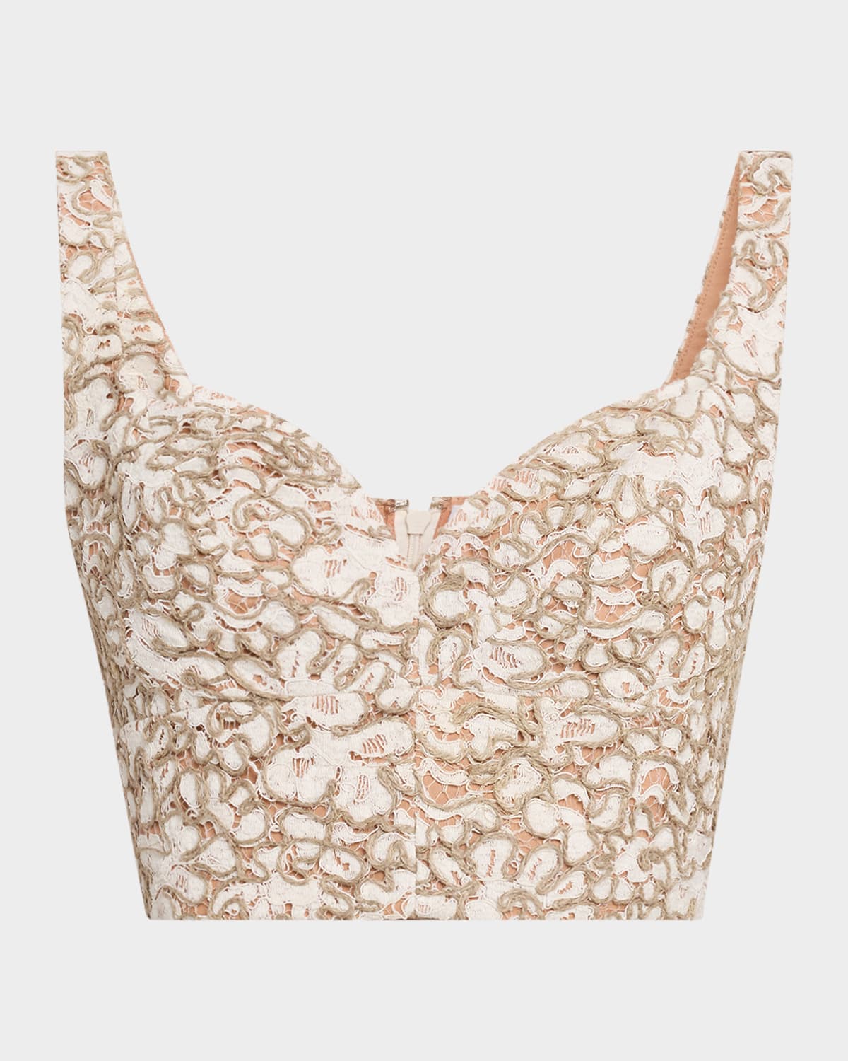 Michael Kors Collection Lace Bustier Top In Hempecru