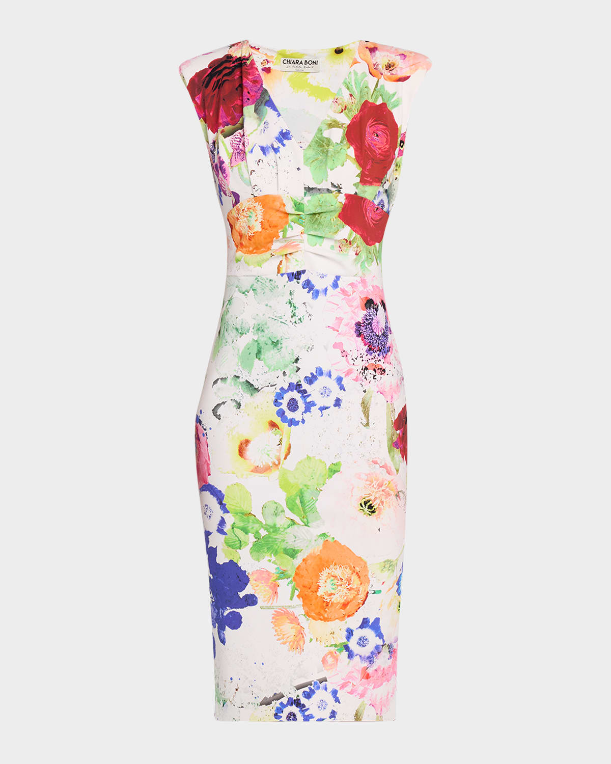 Chiara Boni La Petite Robe Shunji Floral-Print Bodycon Midi Dress