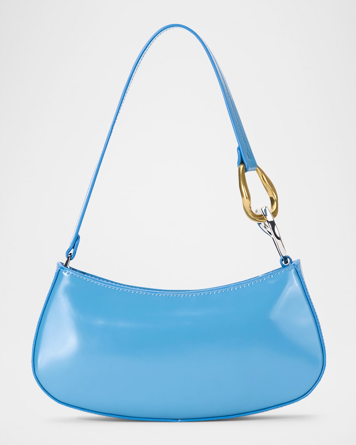 Staud Ollie Leather Shoulder Bag In  Blue