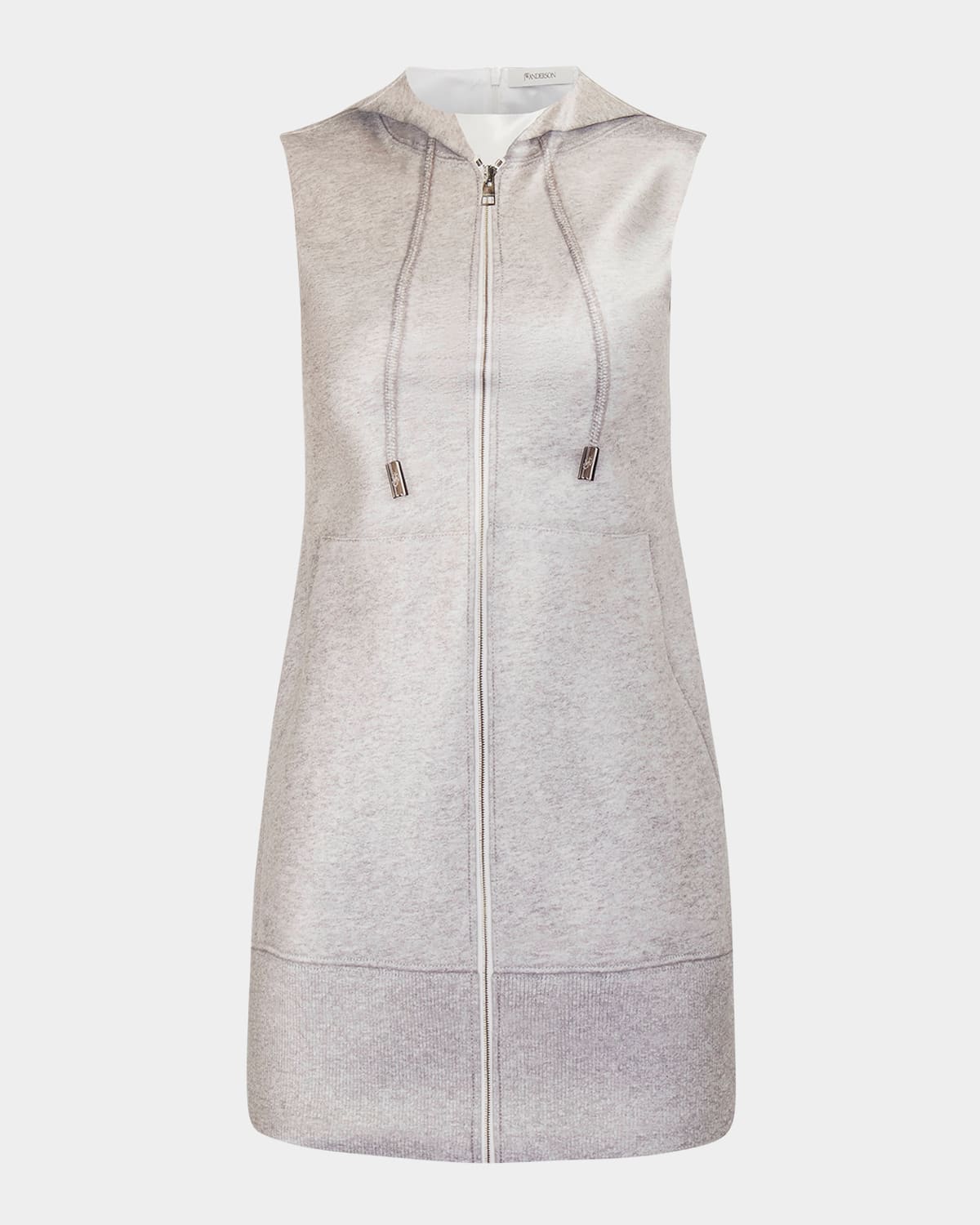 Shop Jw Anderson Trompe Loeil Mini Shift Dress In Grey Melange