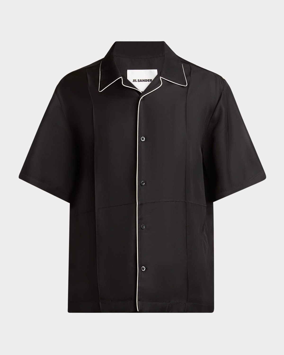 Men's Boxy-Fit Bowling Shirt with Piping