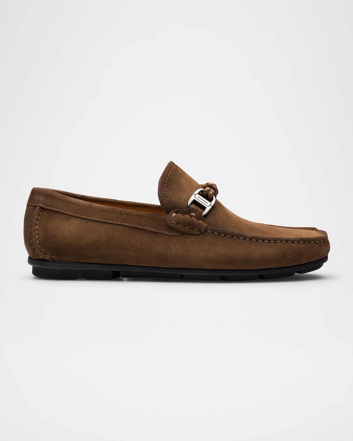 Men's Monterey Suede Braided-Bit Loafers