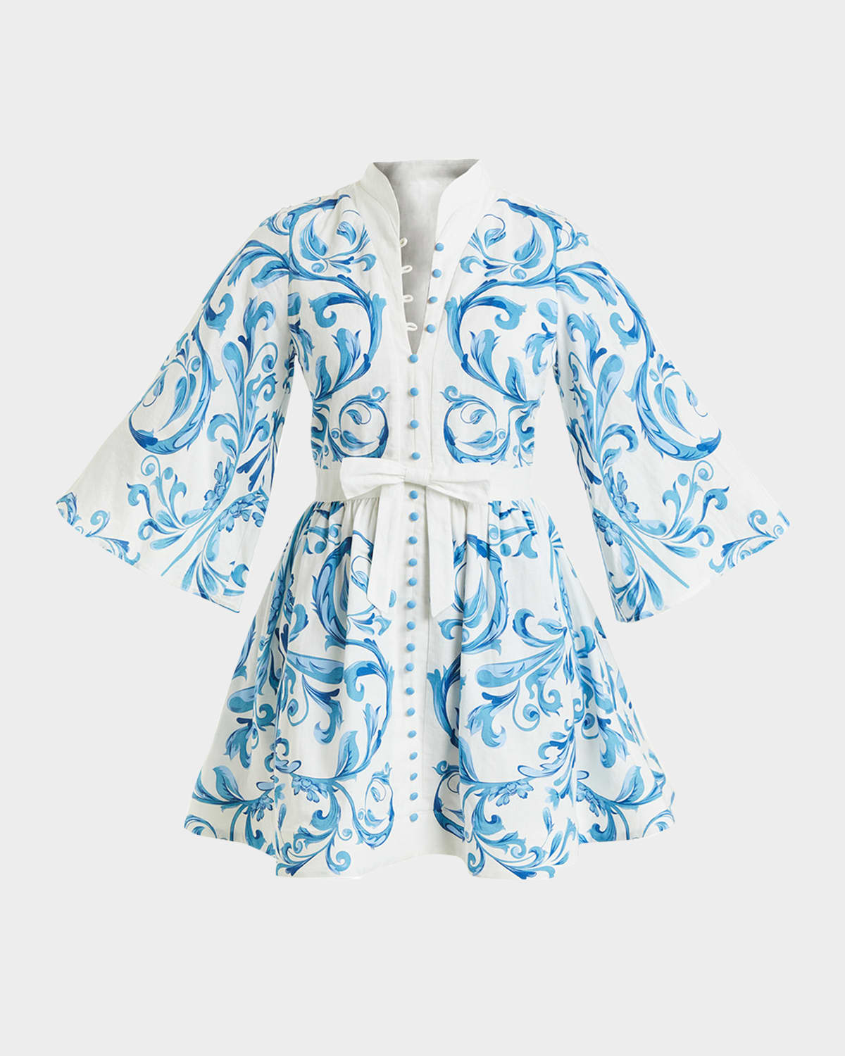 MESTIZA NEW YORK CARMEN FLORAL-PRINT BOW MINI DRESS 