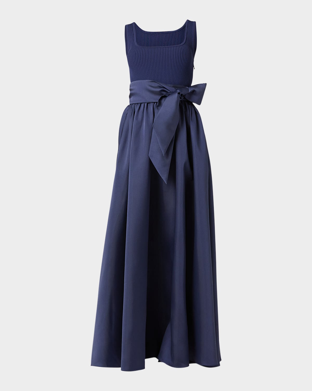 Shoshanna Mercer Two-tone Mixed Media Gown In Blue