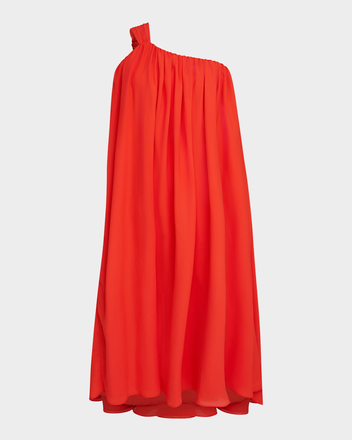 HALSTON RAFELLE ONE-SHOULDER GEORGETTE MIDI DRESS 