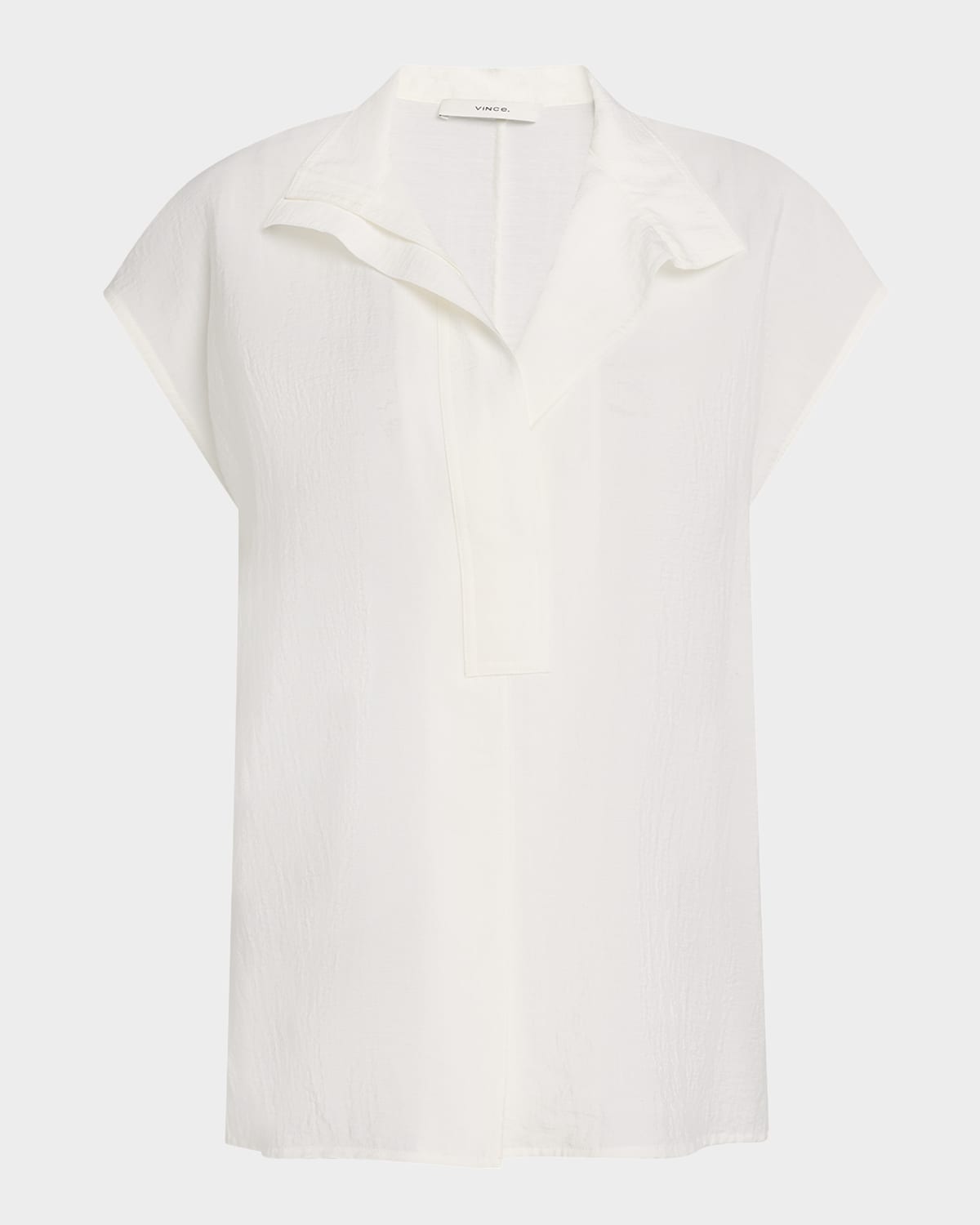 Shop Vince Cap-sleeve Blouse In Off White