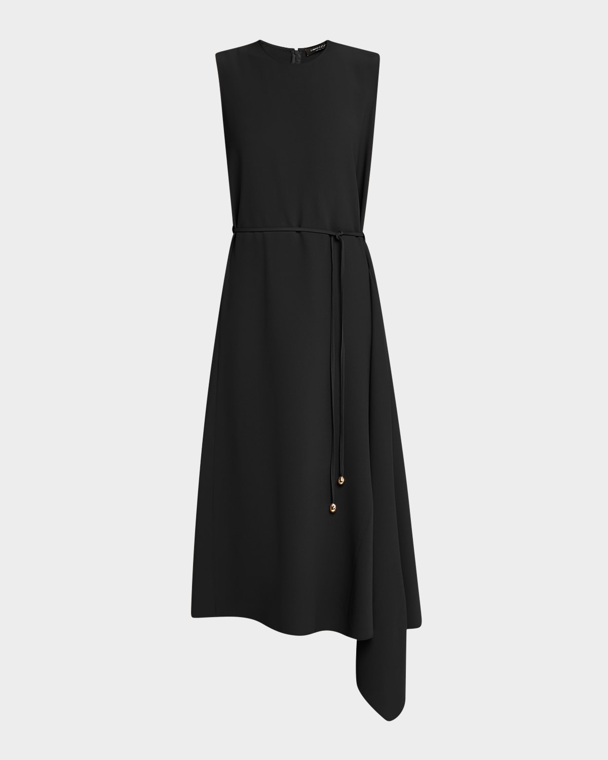 FABIANA FILIPPI HIGH-LOW DRAWSTRING CADY MIDI DRESS 